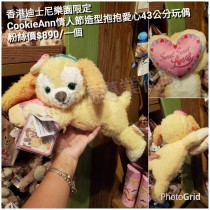 香港迪士尼樂園限定 CookieAnn 情人節造型抱抱愛心43公分玩偶